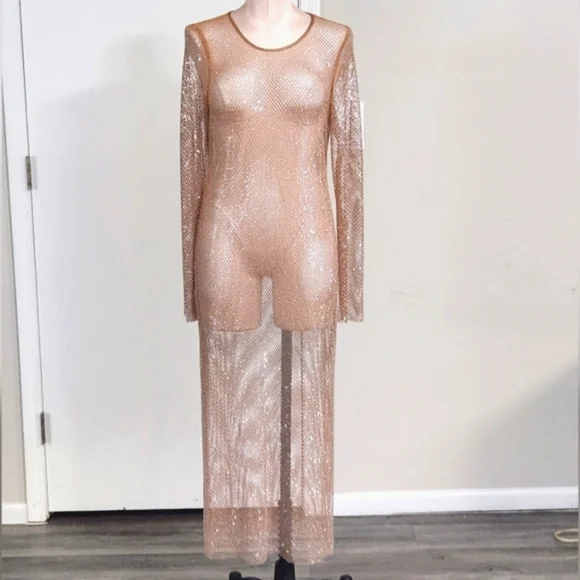 New!Victoria's Secret Shine Mesh‎ Long Slip  Dress - Picture 6 of 9